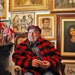 BONDENO (FERRARA). NELLO STUDIO DEL PITTORE CARLO TASSI, ARTE, ATELIER, COLORI.
